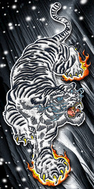 抽象老虎金色装饰画插画玄关