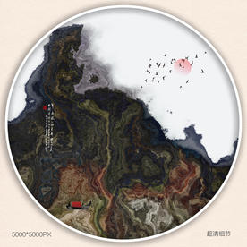 抽象水墨山水画