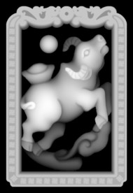 十二生肖 牛灰度图