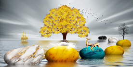 北欧麋鹿装饰画