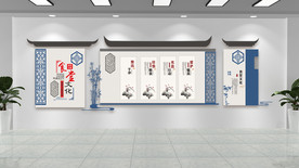 新中式食堂文化墙