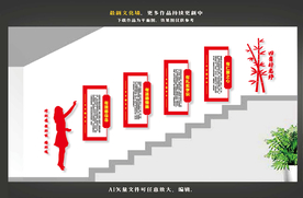 四有好教师 校园楼梯文化墙