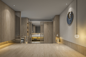 现代背景墙卧室3D效果图摄影墙