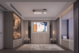 现代背景墙 卧室极简3D摄影墙