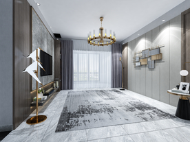 现代背景墙 客厅沙发空景摄影墙