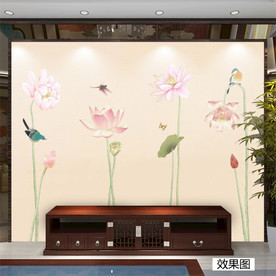 荷花 水墨 水彩 简约