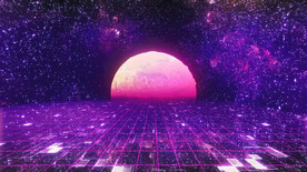 紫色色调的复古空间