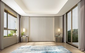 新中式背景墙 卧室靠床空间设计