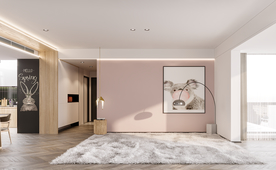 北欧客厅背景墙极简沙发空间设计