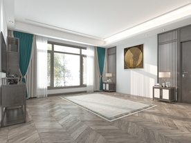 新中式背景墙 卧室靠床空间设计