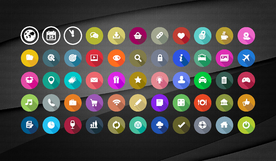 矢量扁平化彩色icon图标