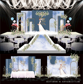 灰蓝色泰式婚礼