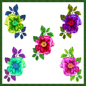 手绘茶花 分层方巾 新款大牌