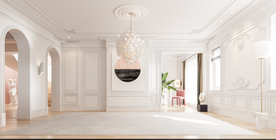 欧式背景墙 客厅沙发空间设计