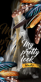 时尚美女抽象羽毛装饰画玄关