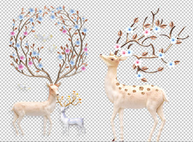 北欧麋鹿 鹿角开花