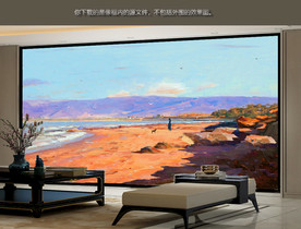 新中式油画风景山水画意境山水画