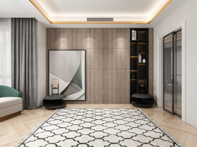 极简现代卧室靠床背景墙