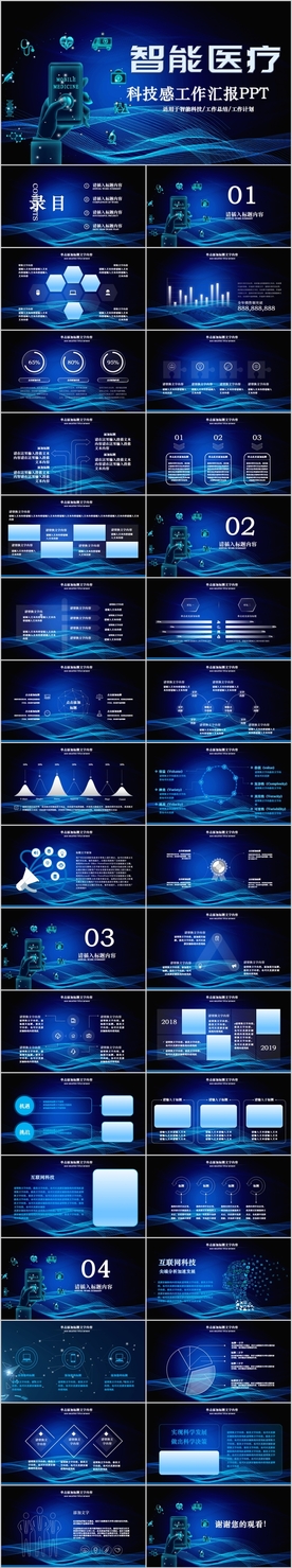 智能医疗工作总结汇报动态PPT