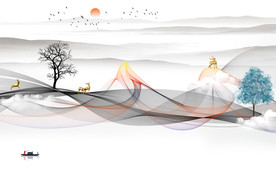 新中式电视背景墙