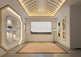 新中式背景墙 客厅沙发空间设计