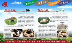 蓝色展板 养殖展板 黑猪 湖羊