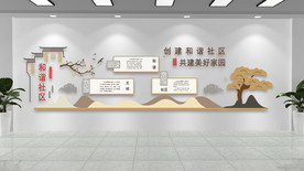 和谐社区共建美好家园文化墙