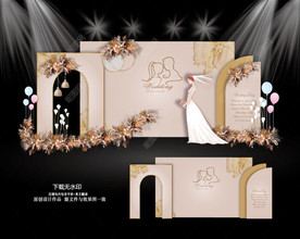 香槟色婚礼迎宾区