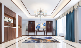 新中式背景墙客厅沙发背景摄影墙