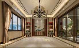 新中式背景墙客厅沙发背景摄影墙