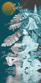 现代简约山水新中式玄关