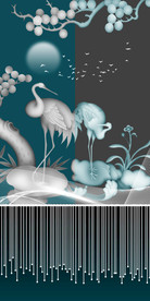 现代简约山水新中式玄关