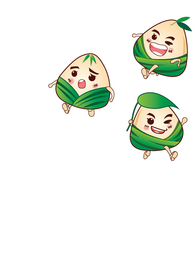 卡通 粽子 表情 奔跑的粽子