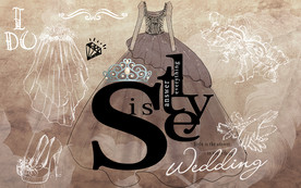 复古婚纱个性英文工装背景墙