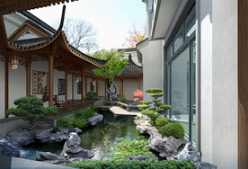 别墅小院子景观效果图