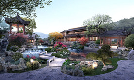 中式古建庭院设计效果图