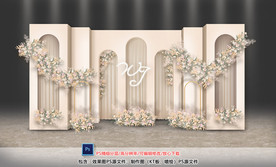 香槟色婚礼迎宾区