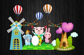 可爱儿童艺术班招生美陈拍照框