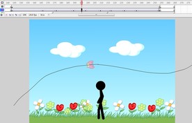 火柴人走路遇到蝴蝶的动画15秒