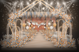 橙色系婚礼仪式区