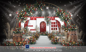 红白色婚礼仪式区