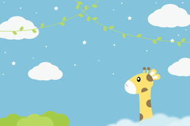 可爱长颈鹿PPT背景图