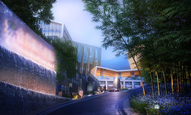 商务酒店夜景景观设计效果图