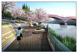 滨河城市景观规划设计 效果图