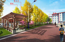 学校校园园林景观绿化效果图