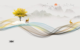 新中式电视背景墙