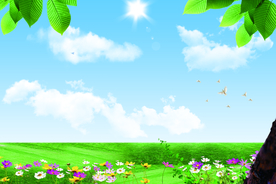 蓝天白云草原背景