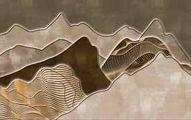 新中式山水背景墙