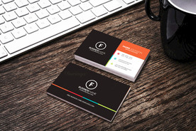 简约通用名片双面PSD展开图