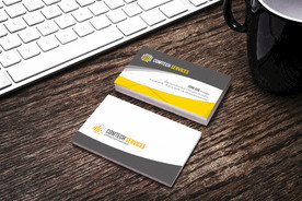 简约通用名片双面PSD展开图